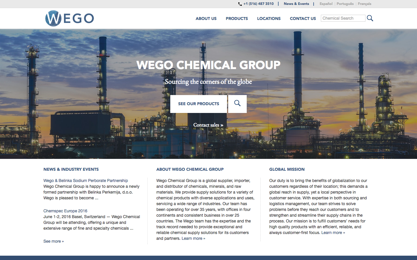 Wego Chemical website after.