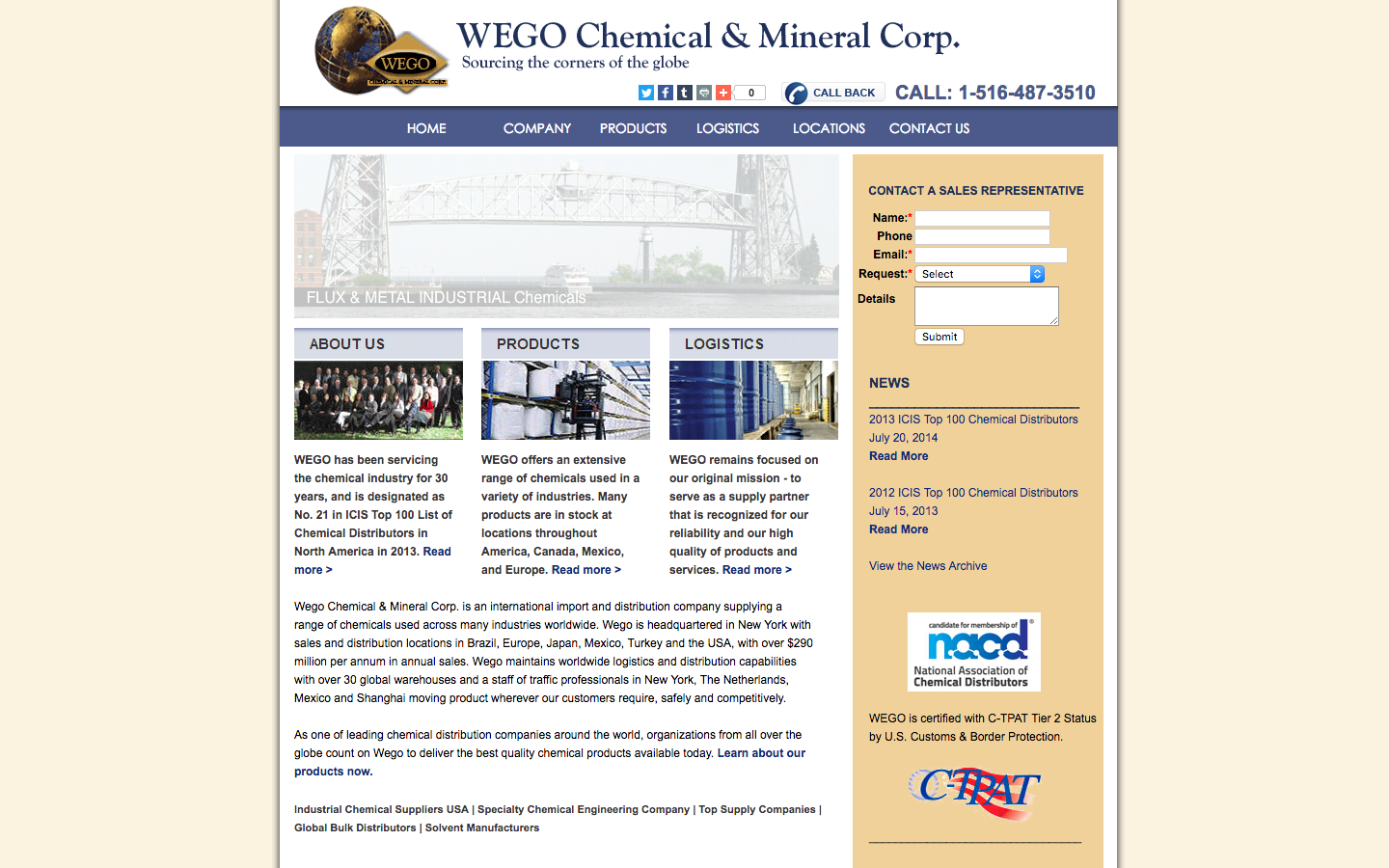 Wego Chemical website before.